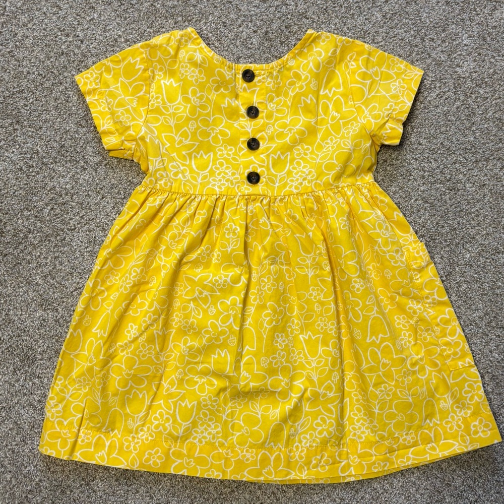 Hanna Andersson toddler girls cotton dress size 4 yellow - Picture 5 of 5